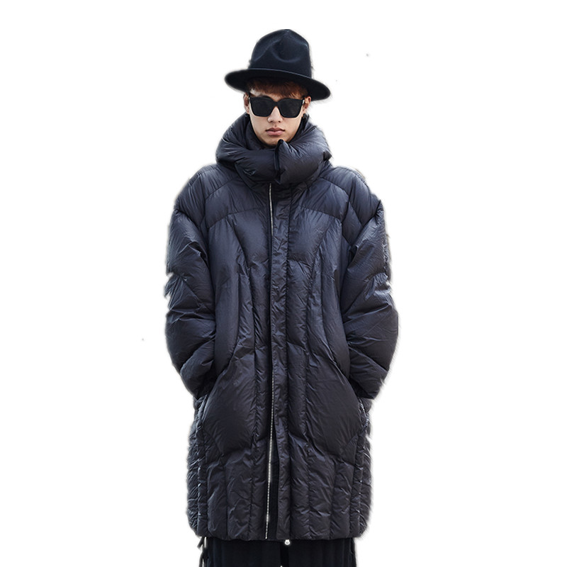 

2019 New Men Winter Down Jacket Men Fashion Thick Warm Long Parkas Fur White Duck Down Coats Casual Waterproof Outdoor Black