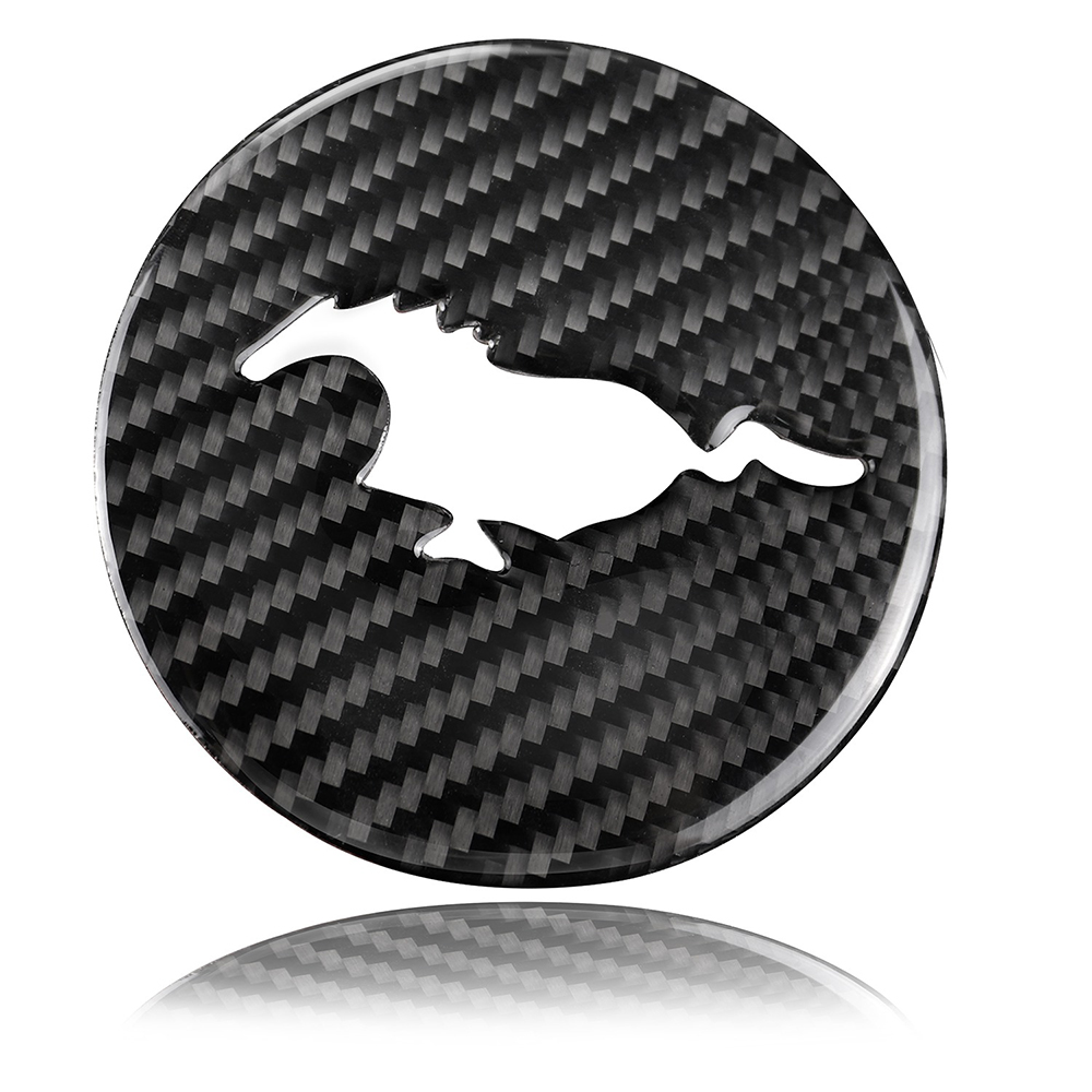 

GTPARTS Mustang Real Carbon Fiber Steering Wheel Emblem for Ford Mustang Car Stickers Car-Styling 2015-2018 Mustang Stickers Accessories