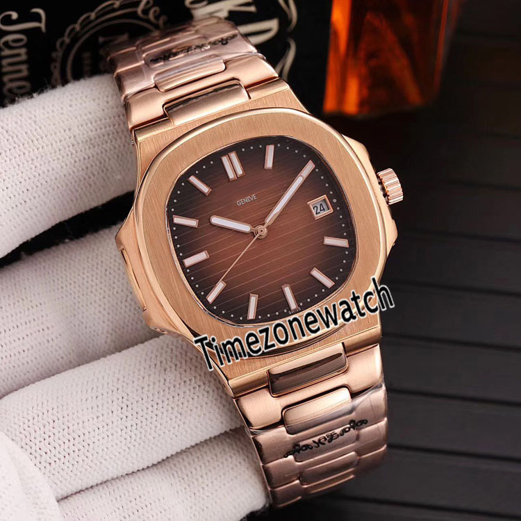 

New Nautilus 5711/1R-001 Rose Gold Brown Texture Dail Miyota 8215 Automatic Mens Watch Sapphire Watches Timezonewatch D22f6, D22e (1)