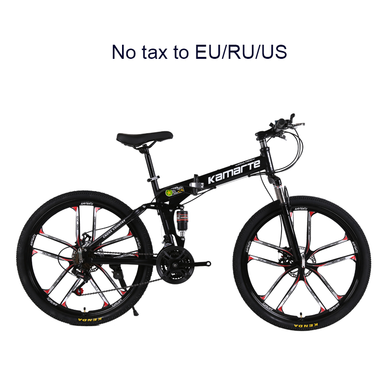 

24 and 26inch folding mountain bike 10 knife wheel folding mountain bicycle 21 speed Two-disc brake bicycle