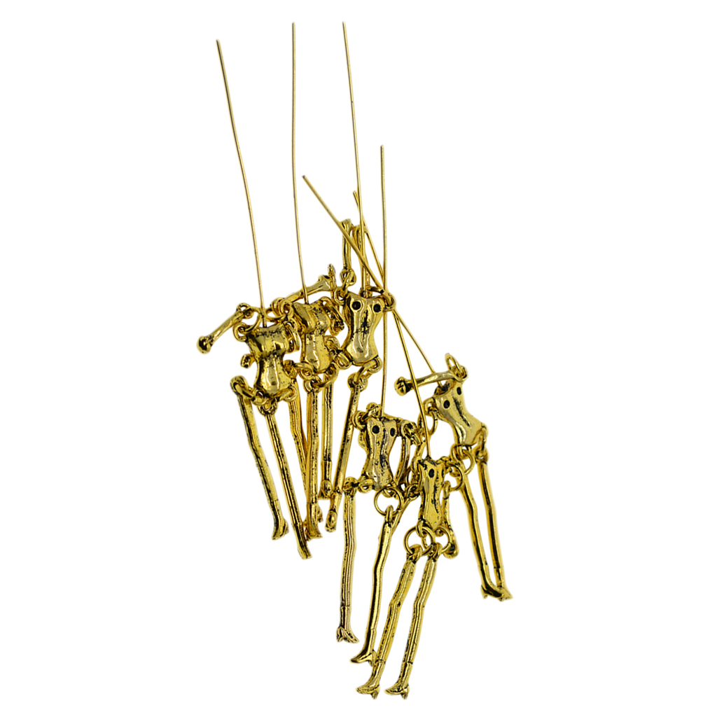 

6 pieces skeleton body pendant doll charms for necklace dress decorative pendant diy jewelry making supplies, Black