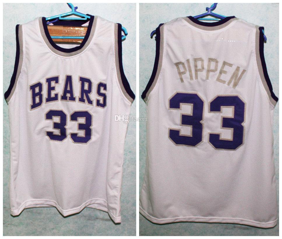 

#33 Scottie Pippen Hamburg Bears High School Retro Classic Basketball Jersey Mens Stitched Custom Number and name Jerseys, White