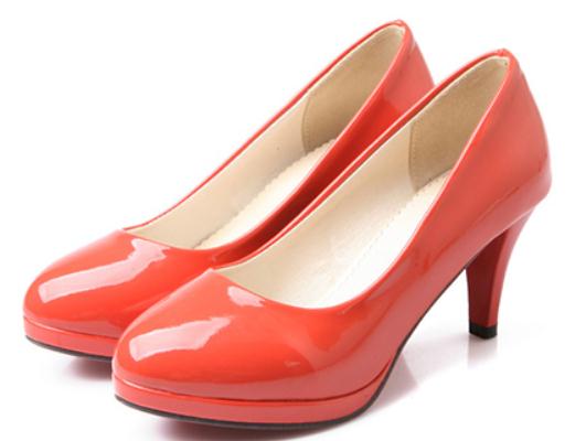 

2019 Women's shoes in Spring and Autumn with New style High heel fine heel round head waterproof table @9043, Red