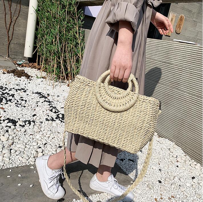 

Factory wholesale women bag hand-woven large summer beach bags retro straw womens handbag simple atmosphere fashion womenes handbags