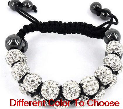 

10mm neurt3t two row mixed micro pave disco ball AB clay handmade crystal Bracelet Bangles lot gift wholesale