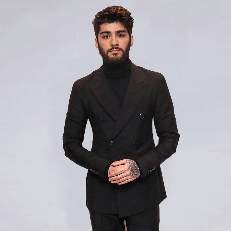 

Handsome Groomsmen Peak Lapel Groom Tuxedos Mens Wedding Dress Man Jacket Blazer Prom Dinner 2 Piece Suit(Jacket+Pants+Tie) 450, Same as image