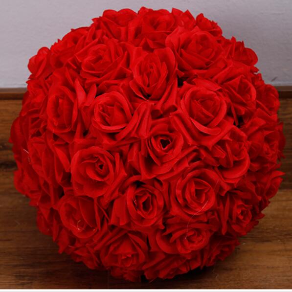 

Artificial Rose balls Kissing Balls Silk Flower Hanging Christmas Ornament Wedding Event Party Centerpieces Decorations Rose Balls h004, Purple