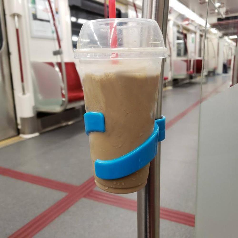 

New Portable Public Transportation Cup Holder Coffee Milk Drink Cup Holder For Subway Buses Bikes