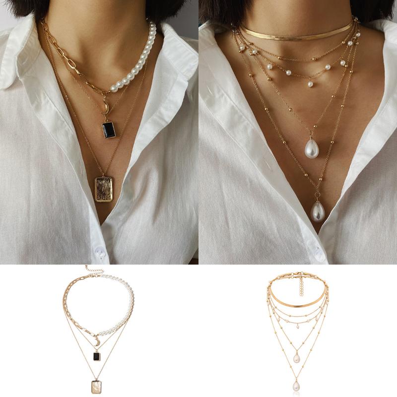 Declaración cadena collar marrón oro diamantes de imitación joyas de NOBEL de las señoras de cristal