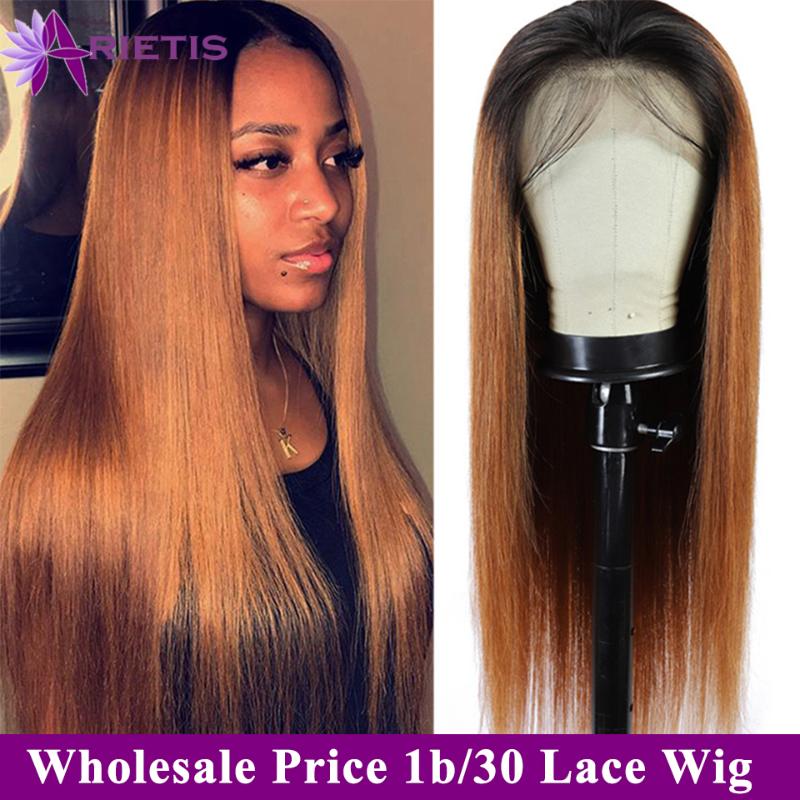 

Arietis Lace Front Human Hair Wigs T1b/30/27/99 JPre Plucked With Baby Hair For Women Brazilian Remy Straight Human Wig, As pic