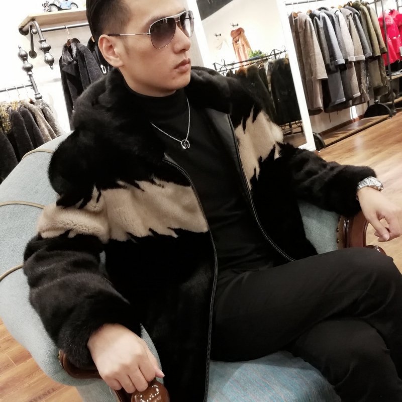 

Real Fur Coat Plus Size Natural Coat Winter Jacket Men Real Shearling Outwear for Mens Clothing Veste Homme M001 YY740, Coffee tdcollar