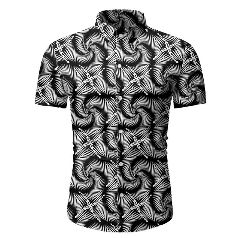 

MODA VELOCE Hawaii Print Men Shirt Beach Shirts Men Shirt Summer New Hawaii Style