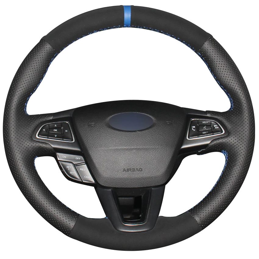 Carbon Fiber Style Steering Wheel Cover Trim For Ford Focus Escape Kuga C-MAX