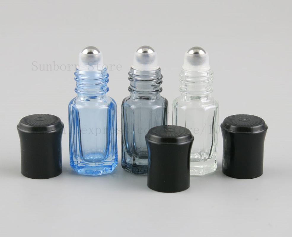 

3ml Empty Mini Glass roll on bottles for essential oils Refillable perfume bottle deodorant containers 12pcs