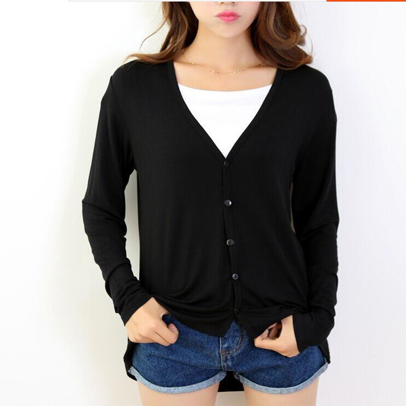 

Women Air-conditioning Shirt Elegant Thin Sweater Paragraph Cardigan Sunscreen Jacket Color Block Female Sweaters, Black