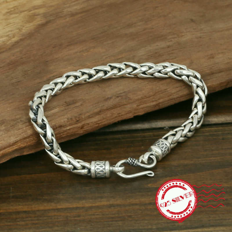 

Other Bracelets S925 Sterling Silver Men's Bracelet Personality Fashion Classic Jewelry Retro Peaceful Texture Shape 2021 Send Lover's Gift