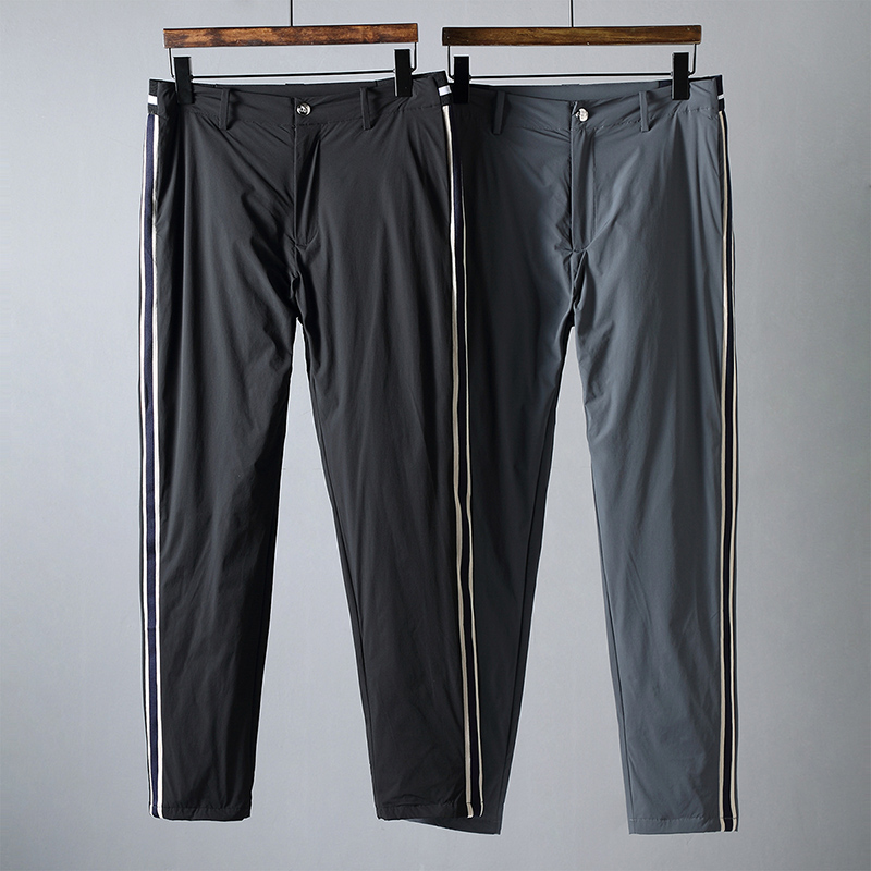 

JSBD winter thickening lightsome thermal bump color shows white down men trim straight tube leisure down pants, Black