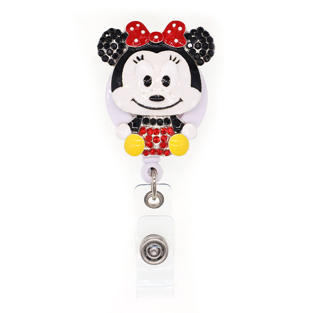 

1pc /5pcs /10pcs Rhinestone Enamel Rabbit Bottle Mouse Duck Shape Moon Star Badge Reel Retractable ID Badge Holder fOR nurse doctor hospital