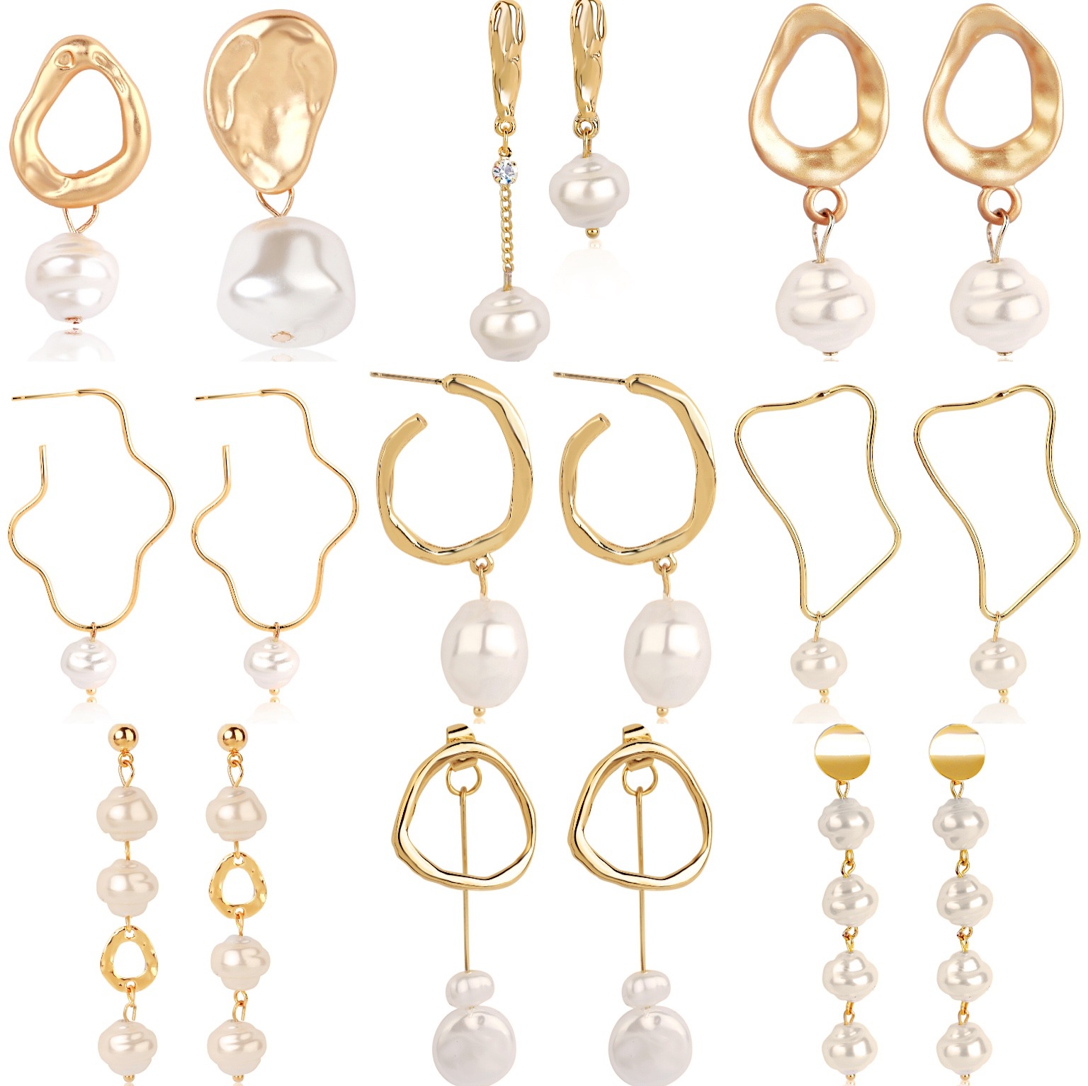 

2020 new fashion Earring imitated natural pearl earrings female earrings long baroque zircon pearl earrings top sell lady jewerly highqualit
