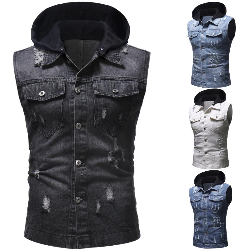 

Men's Clothing Spring New Product Men's Single Breasted Hooded Vest Coat, Black