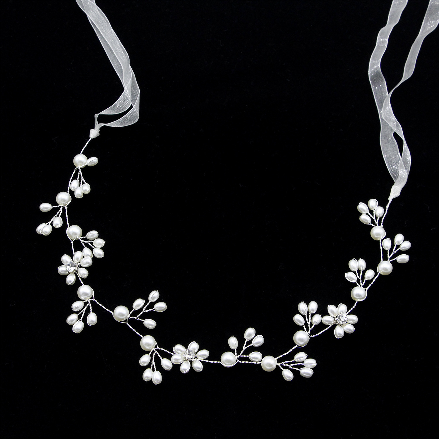 

Luxurious Rhinestone Pearl Bride Manual Hair Band Headwear Bride Accessories