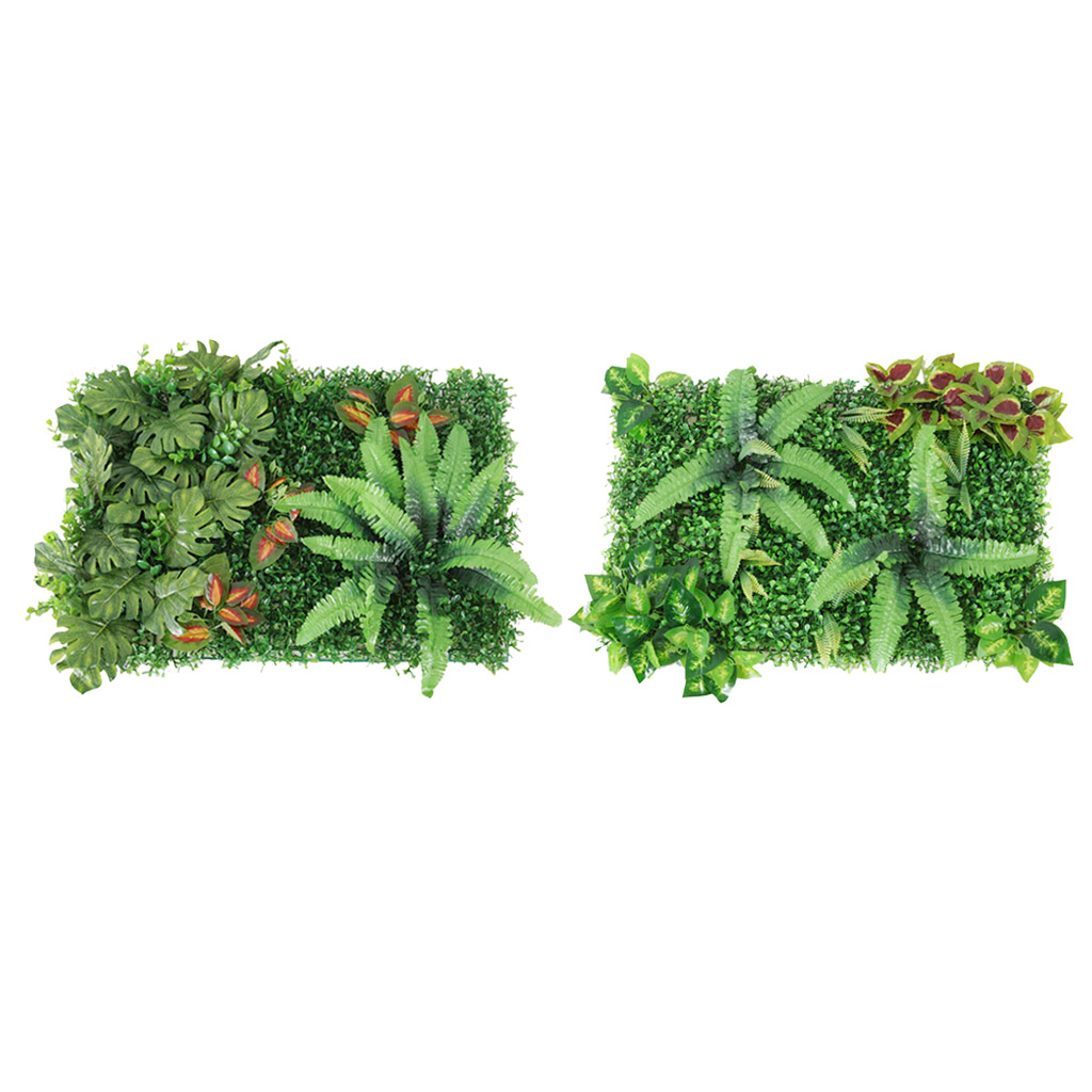 

2pcs artificial plants foliage hedge grass mat greenery panels decor wall fence