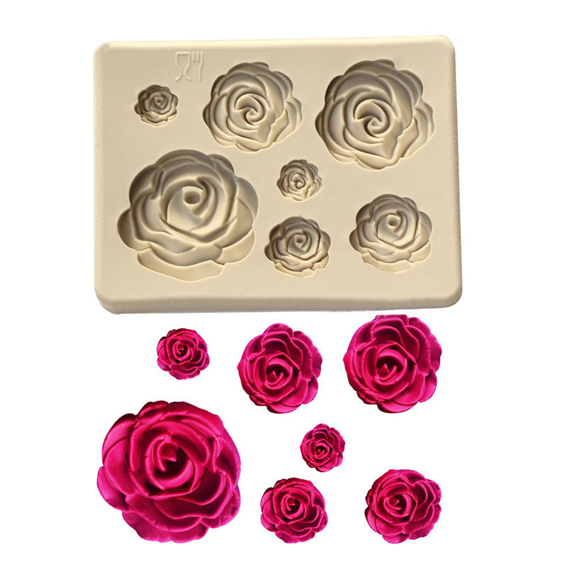 Cake Mold Roses Collection Fondant Candy Silicone Mold for Sugarcraft Cake Decoration Cupcake Topper Polymer Clay Soap Wax Making Crafting Projects