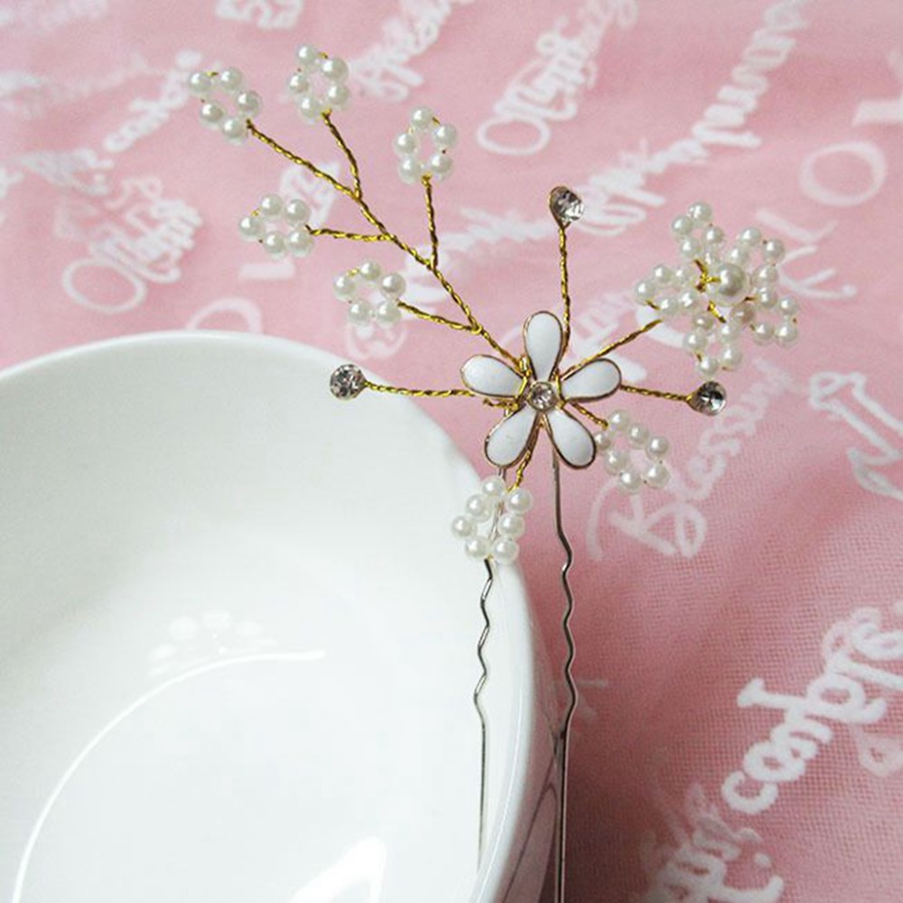 

Exquisite crystal fork needle bride hairpin3