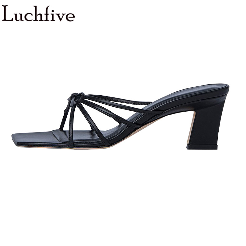 

Bowtie Hollow Slippers Women Hoof Heels Slides Ladies Shoes Open Toe Beach Shoes Woman Black Zapatos Mujer, Purple