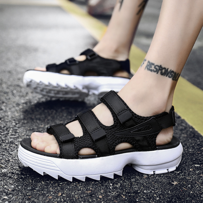 

sandalias rubber sandles uomo outdoor rasteira men sandals-men sandalet sandalsslippers transpirables sandali work leather 2020, Black