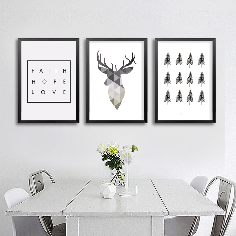 

Geometric Deer Faith Quote Canvas Painting Nordic Poster Wall Art Prints Scandinavian Decoration Pictures Living Room Home Decor