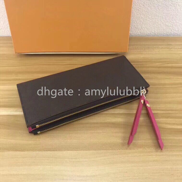 

wholesale classic ladies long wallet for women multicolor designer coin purse card holder package ladies zipper wallet pocket, Dark red