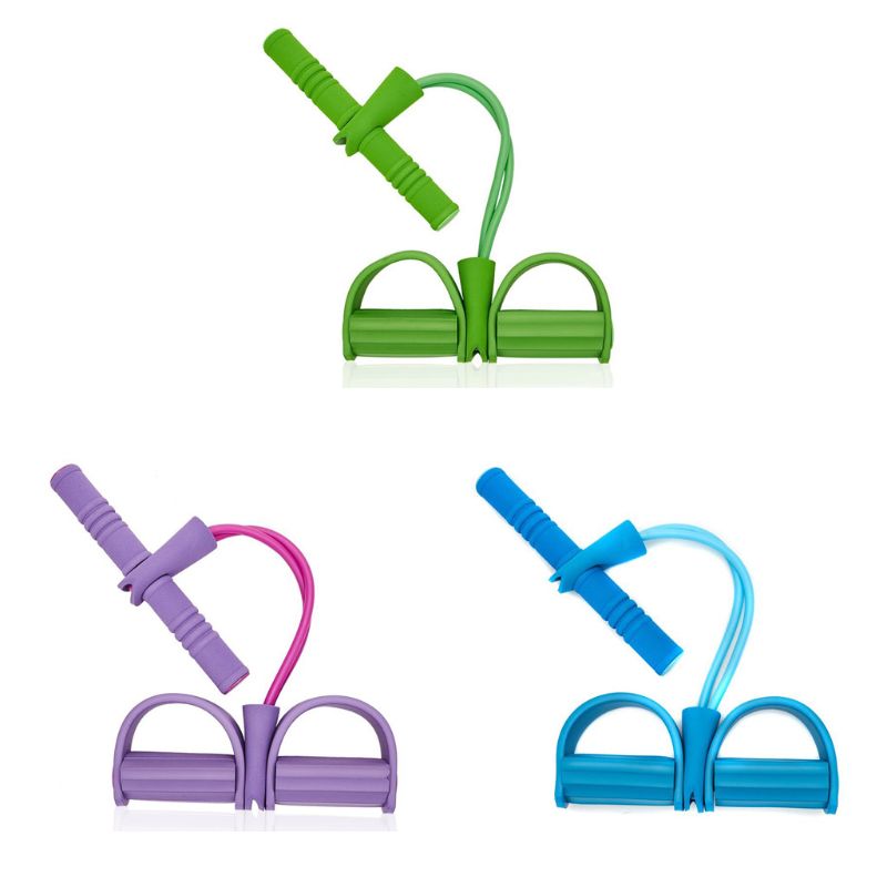 

Fitness Pedal Exerciser Sit-up Exercise Band Elastic Pull Rope Equipment Tummy D5BA, Green