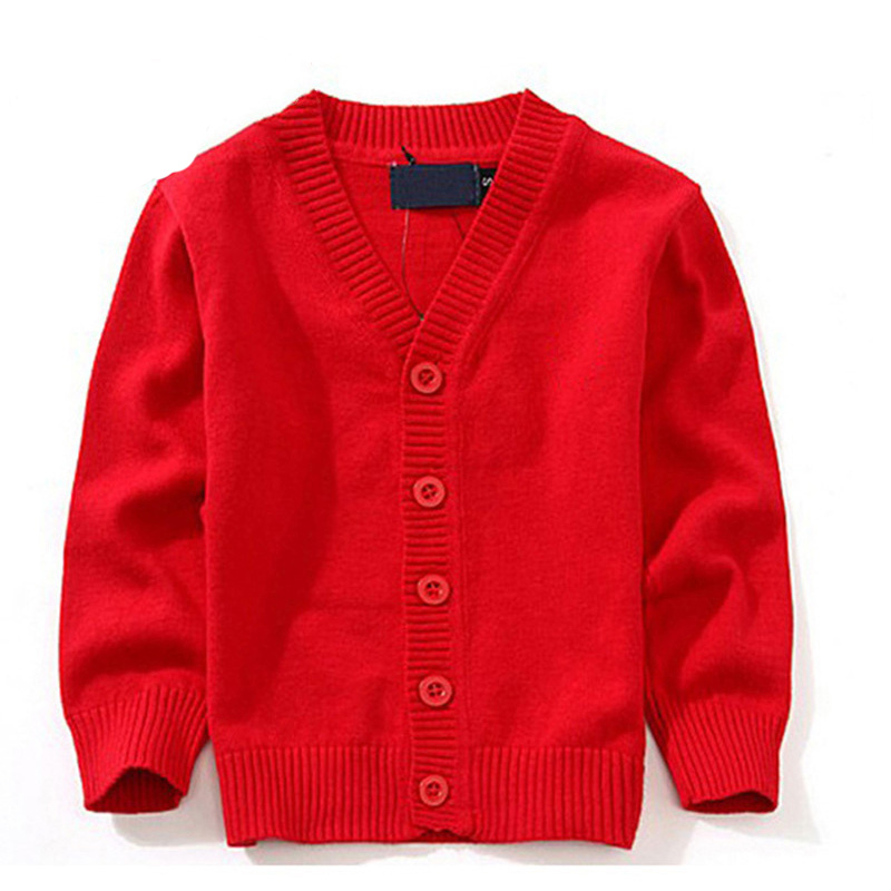 

Autumn Kids 7 colors cardigan coat boy sweaters candy-colored cotton Baby Boys girls single-breasted jacket outer wear, Black