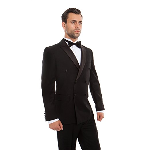 

Popular Double-Breasted Groomsmen Peak Lapel Groom Tuxedos Men Suits Wedding/Prom Best Man Blazer ( Jacket+Pantst+Tie) 925, Same as image