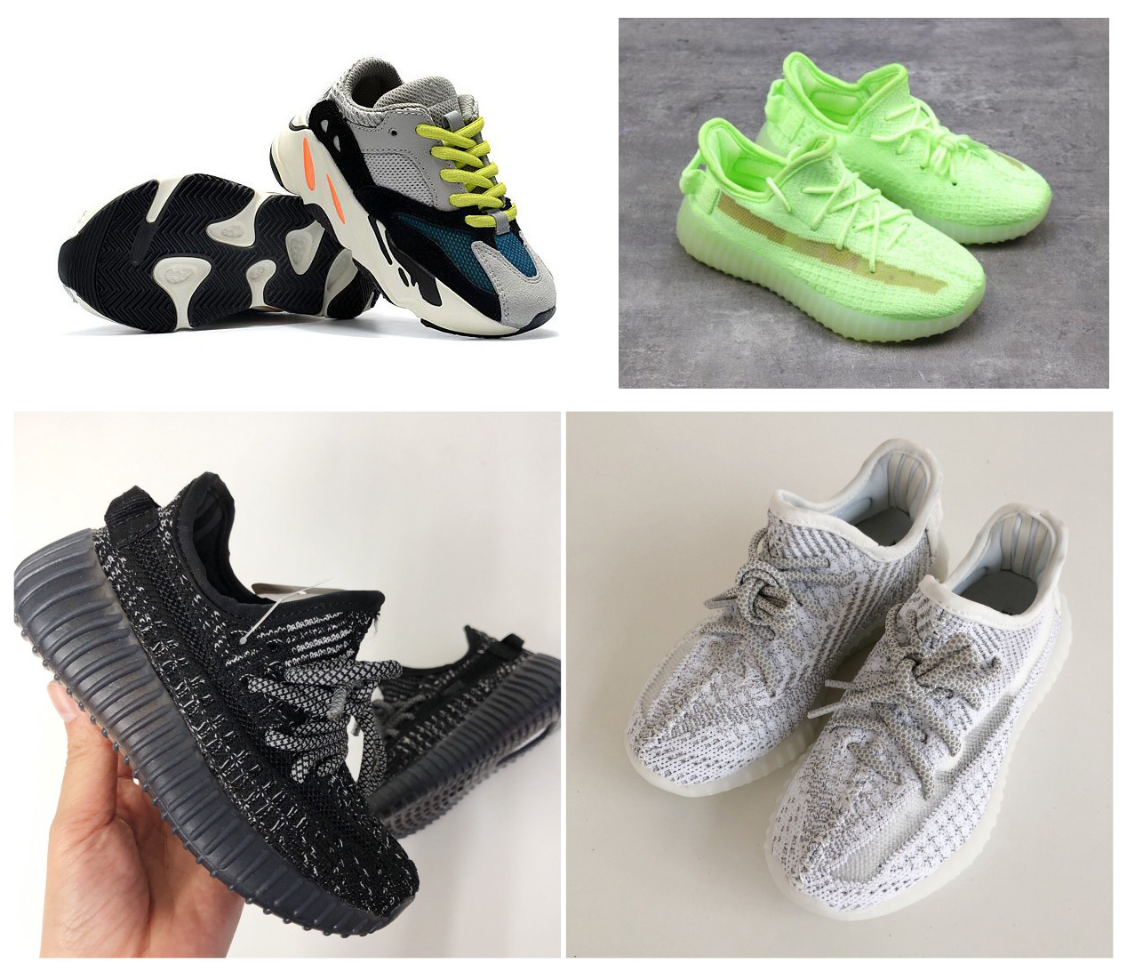 

New Kids Boys Girls Running Shoes Designer Cushion Black Green Grey Pink White Yellow Outdoor Popular Sneakers Trainers For Children Toddler With Box