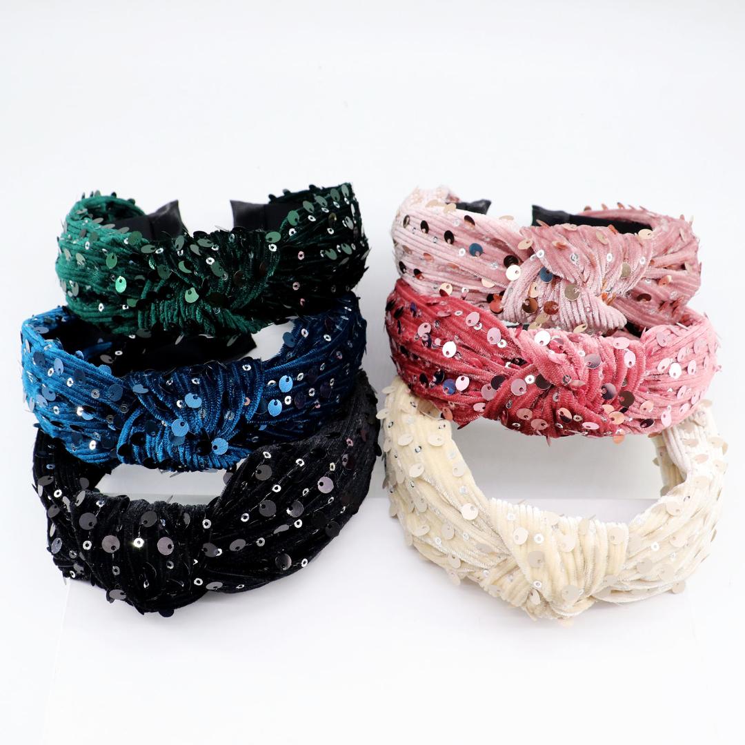 

New Arrival Fashion Headband Sequin Velvet Headband Sparkly Hairhand for Women Party Stylish Hair Accessories best for Her