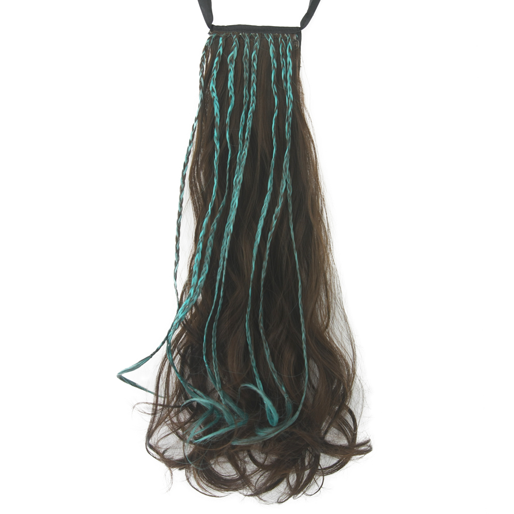 Long Wavy Women Ribbon Band Type Hair Synthetic Hair Ponytails