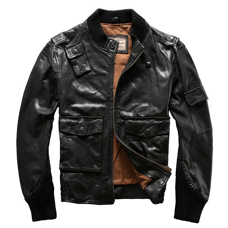 

men's suede leather mens clothing coat goat leather rider jacket, As pic