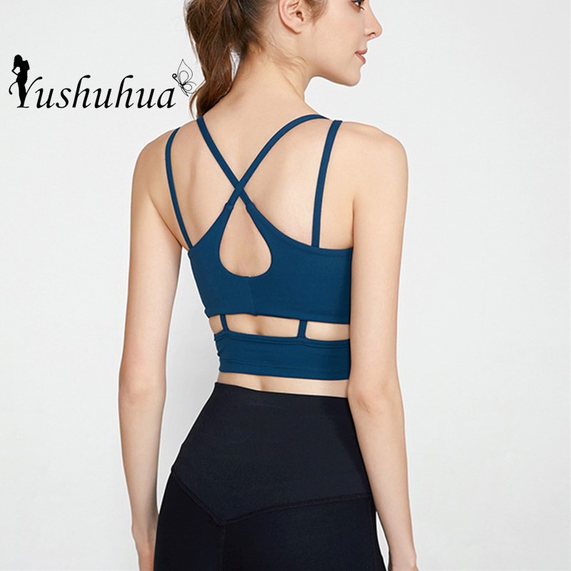 

Beautiful back Sports Bra Nude shockproof Yoga Gym Crop Tops Women Quick Dry Running Camisole Fitness Jogger Vest Tank Tops, Black