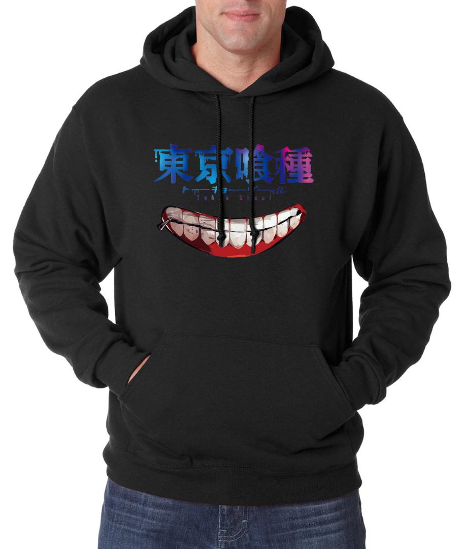 

new arrival Tokyo Ghoul Hoodies Men Anime Ken Kaneki Sweatshirts 2016 autumn winter hooded hip hop streetwear sudadera hombre, Black