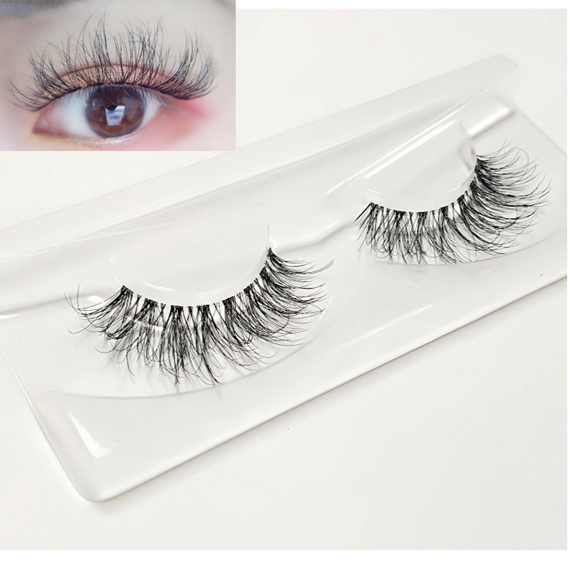 

NEW 1pair Lashes 3D Mink Strip Lash Reusable False Eyelashes Crisscross Dramatic Lashes Lightweight Invisible Band Eye