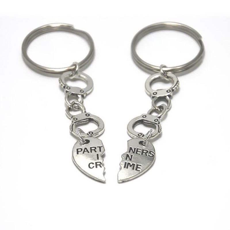 2Pcs vous détiennent la clé de mon cœur forever Keychain Porte-clés Couple Cadeau LD