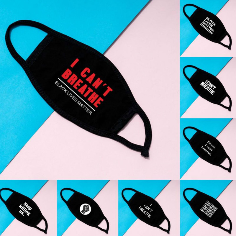 In Stock I Cant Breathe Face Masks Washable Cotton Masks Black Lives Matter Masks Fashion Designer Mask for Adults FY9131-image-547550568