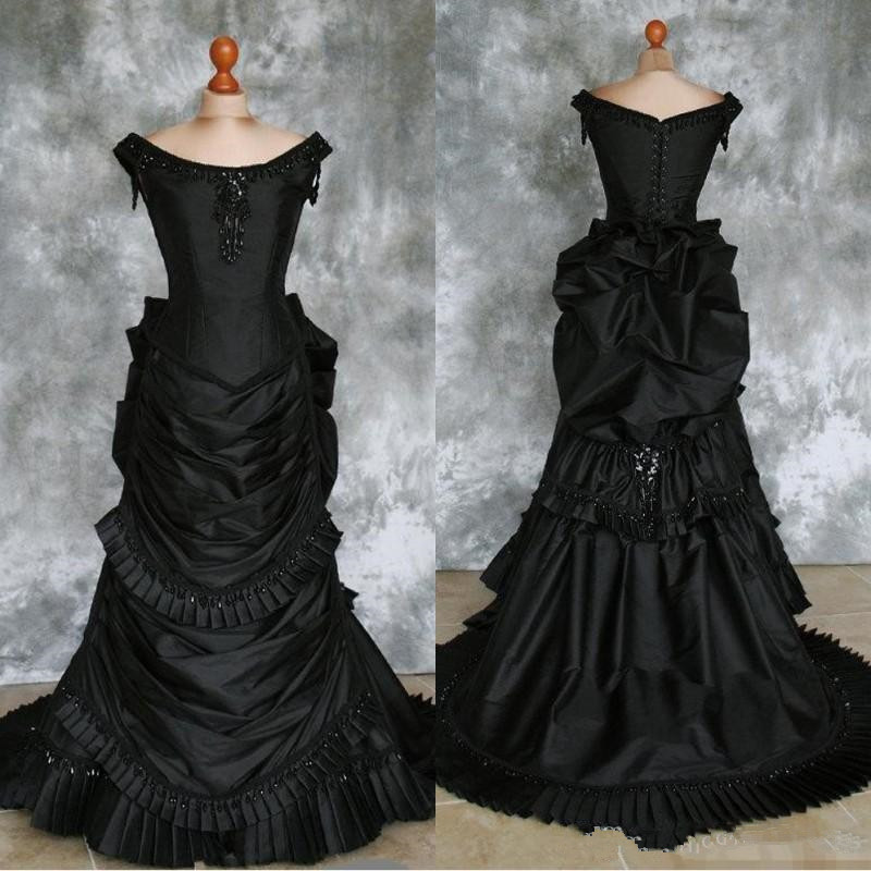 Masquerade Ball Elegant 1800S Ball Gown - Black Ball Gown Victorian ...