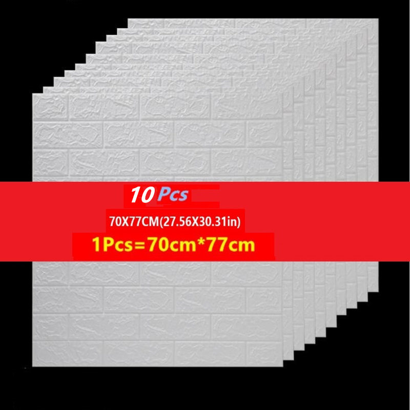 

10 Pcs 3D Wallpaper PE Foam DIY Wall Stickers Wall Decor Embossed Brick Stone Wallpaper Kids Bedroom Living Room House Poster