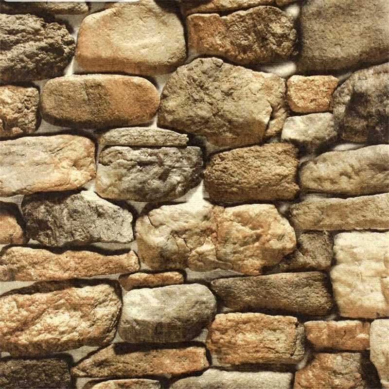 

Stone Wallpaper Simulation Retro Faux Rock 3d wallpaper Restaurant Culture Stone Background Wall Paper Papel De Parede, 283054