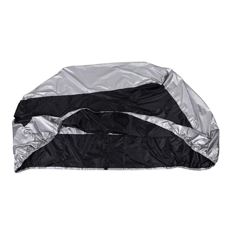 

Waterproof and dustproof Protective Cover in Polyester fiber for Motorcycle 265cm Long-XXL ( Black & silver