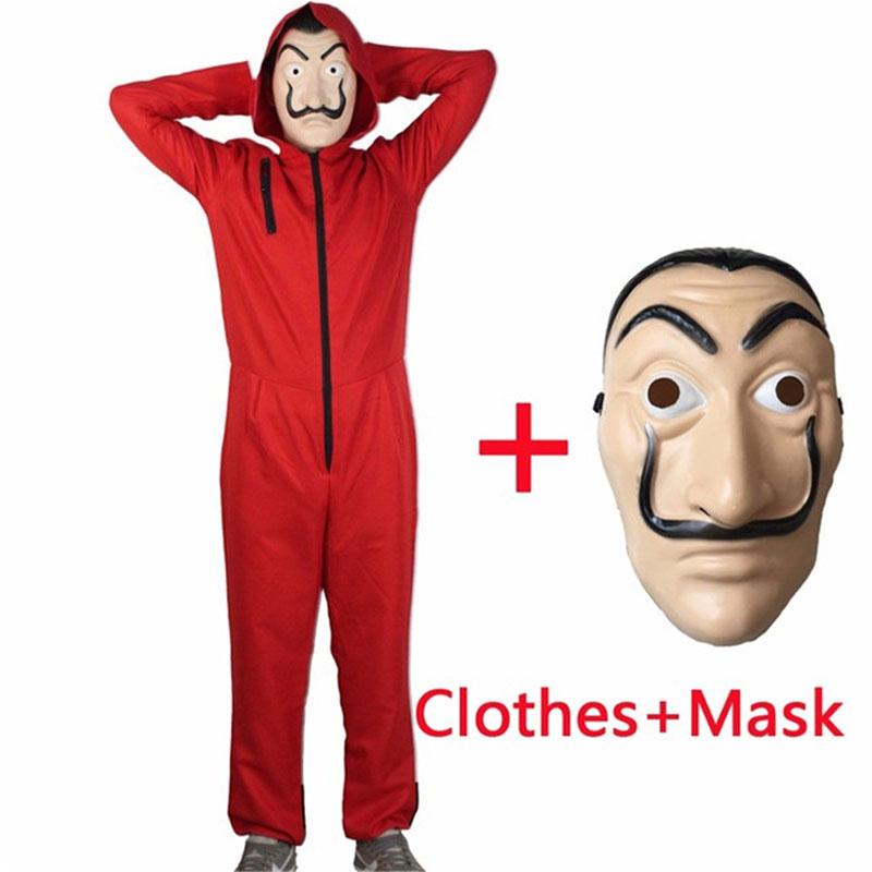 Neborn Salvador Dali La Casa De Papel Costume e Maschera per Il Viso Cosplay The House of Paper Gioco di Ruolo Partito Cosplay per Adulti Furto di Soldi S-XXL