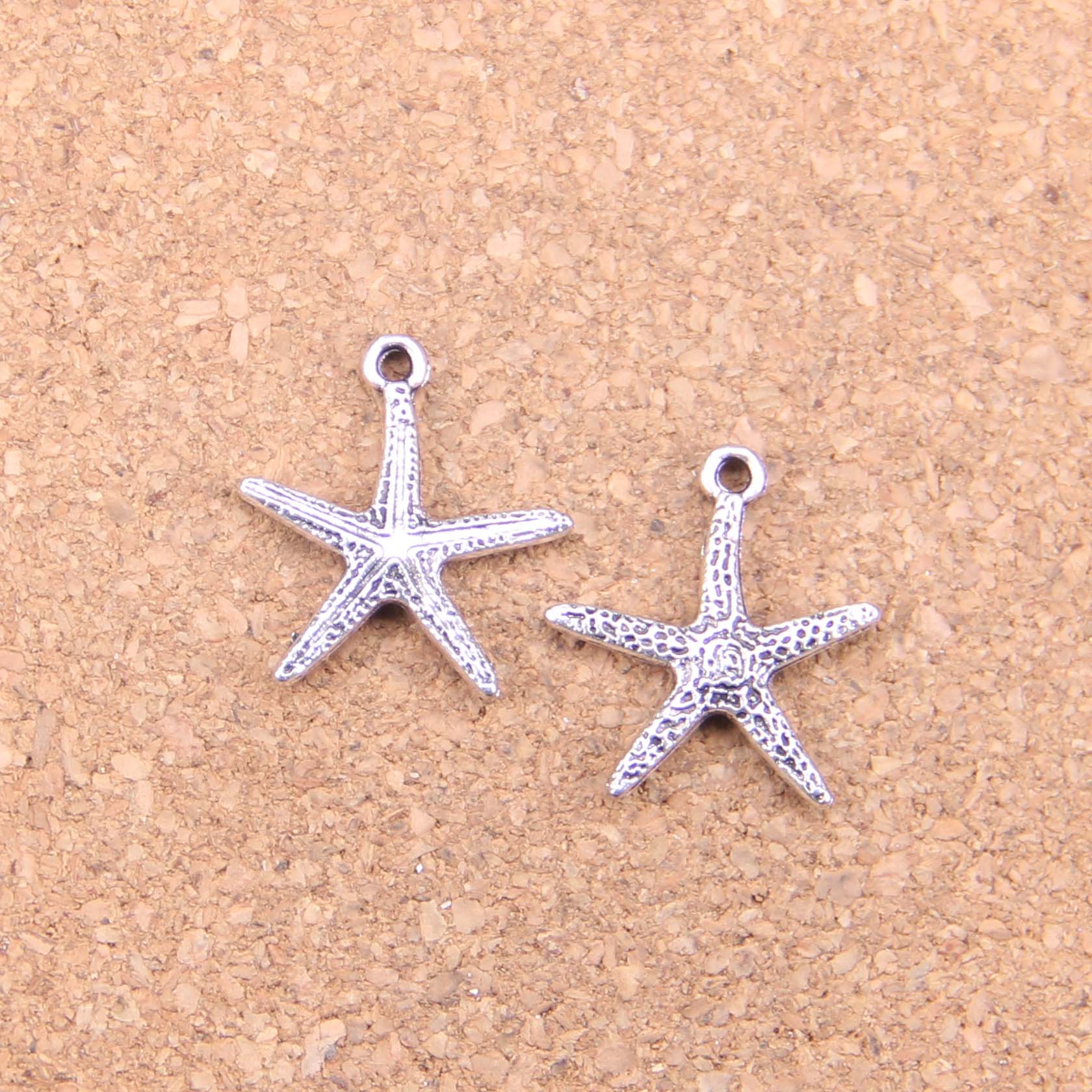 10 x Tibetan Silver Starfish Sea Star Charms Pendants Beads 26x23mm